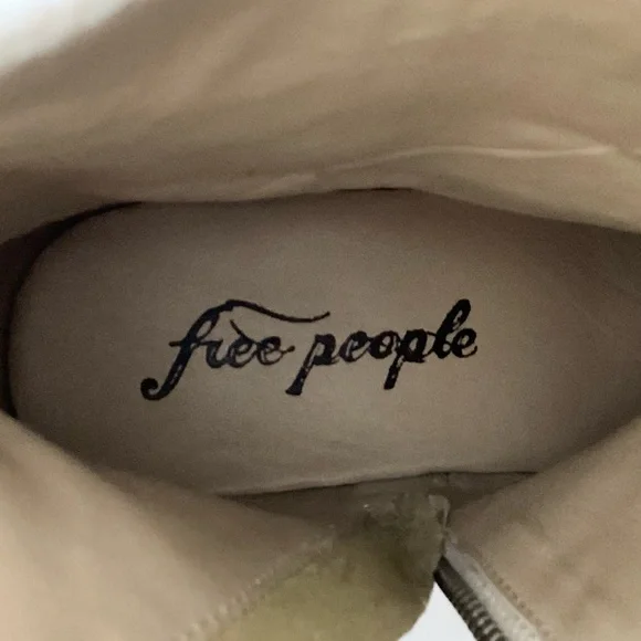 NEW Free People Bowers Embroidered Leather Western Booties - Stone - 38 - Picture 7 of 9